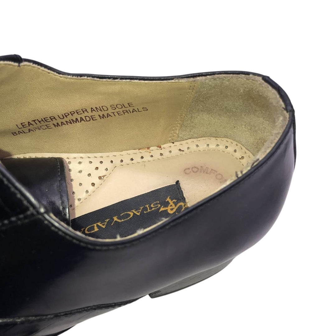 Stacy Adams platform plain toe shoes, size 9M Men's 27.0cm genuine leather black type Vintage Second Hand