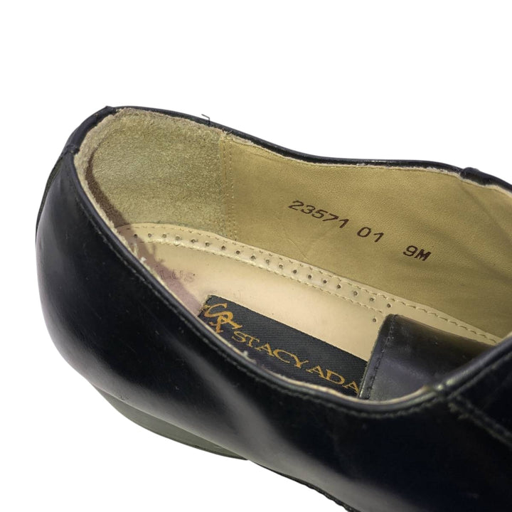 Stacy Adams platform plain toe shoes, size 9M Men's 27.0cm genuine leather black type Vintage Second Hand