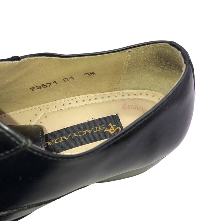 Stacy Adams platform plain toe shoes, size 9M Men's 27.0cm genuine leather black type Vintage Second Hand