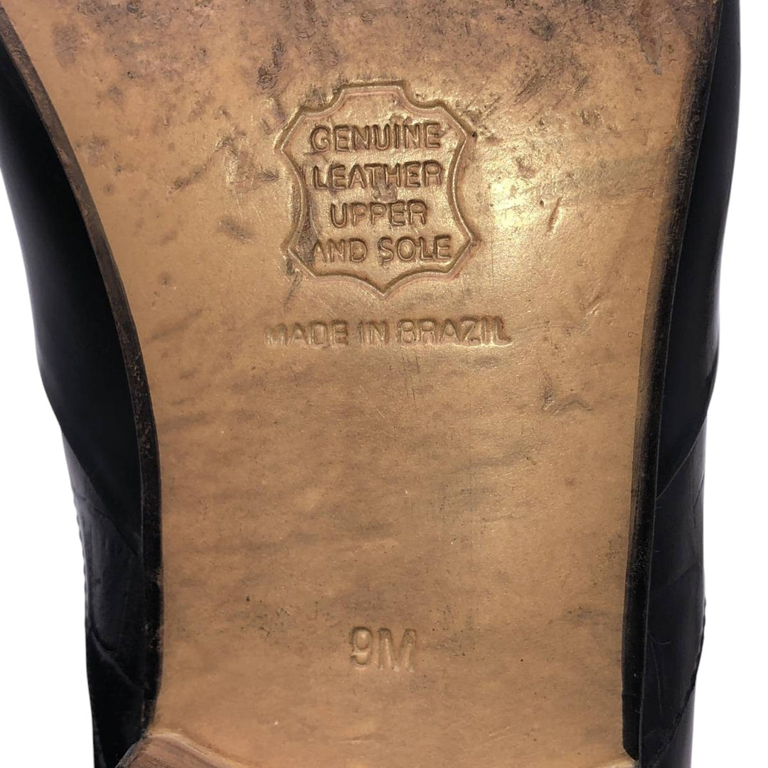 Stacy Adams platform plain toe shoes, size 9M Men's 27.0cm genuine leather black type Vintage Second Hand