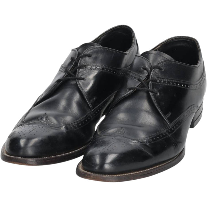 Stacy Adams full brogue wingtip shoes, size 9D Men's 27.0cm unclear black type Vintage Second Hand