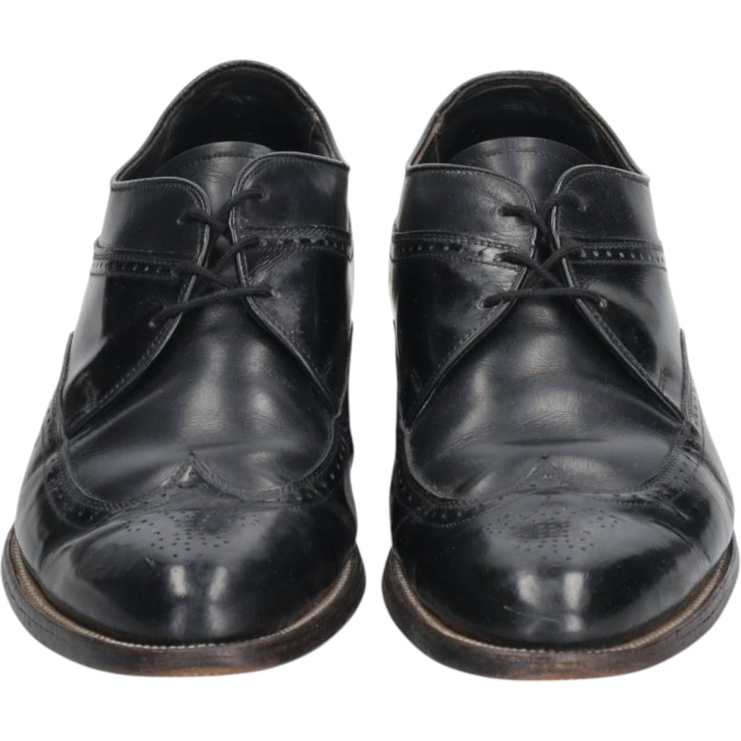 Stacy Adams full brogue wingtip shoes, size 9D Men's 27.0cm unclear black type Vintage Second Hand