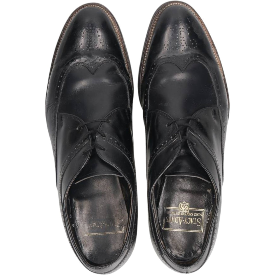 Stacy Adams full brogue wingtip shoes, size 9D Men's 27.0cm unclear black type Vintage Second Hand