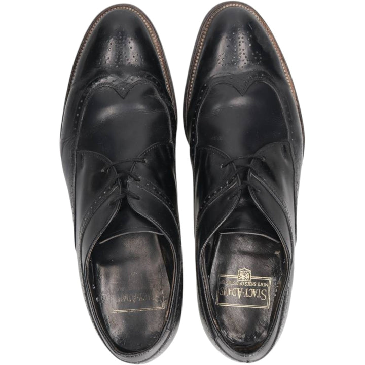 Stacy Adams full brogue wingtip shoes, size 9D Men's 27.0cm unclear black type Vintage Second Hand