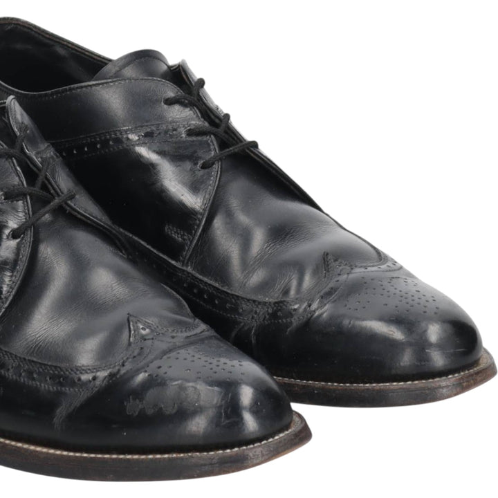 Stacy Adams full brogue wingtip shoes, size 9D Men's 27.0cm unclear black type Vintage Second Hand