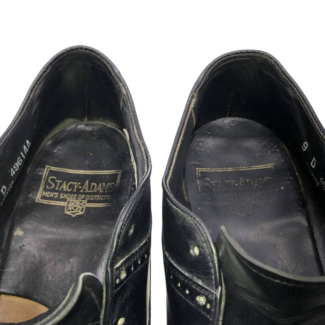 Stacy Adams full brogue wingtip shoes, size 9D Men's 27.0cm unclear black type Vintage Second Hand