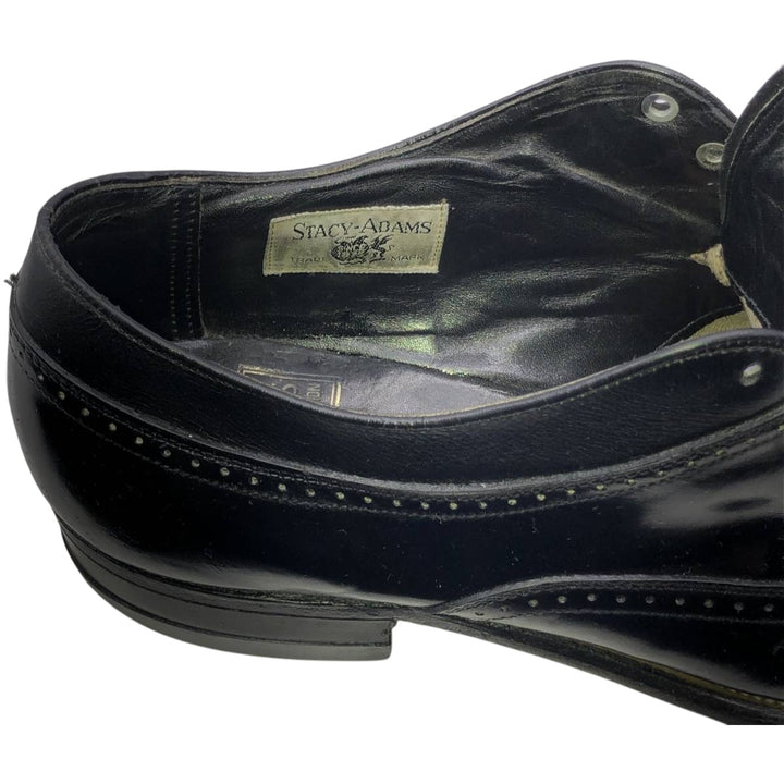 Stacy Adams full brogue wingtip shoes, size 9D Men's 27.0cm unclear black type Vintage Second Hand