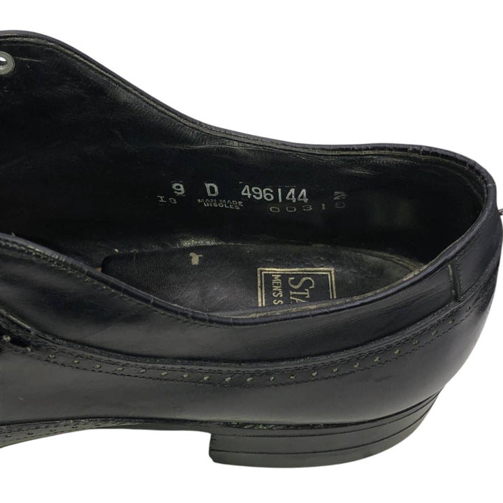 Stacy Adams full brogue wingtip shoes, size 9D Men's 27.0cm unclear black type Vintage Second Hand