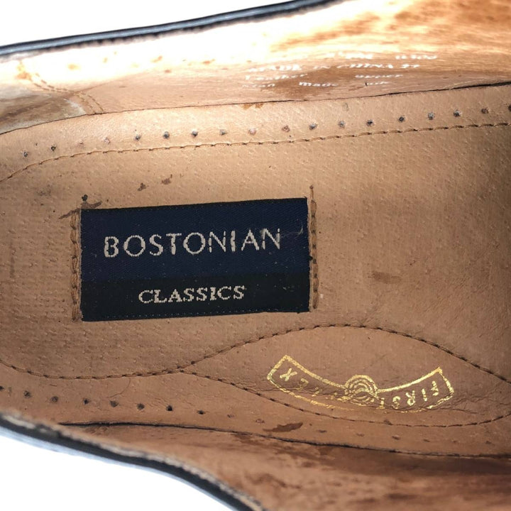 Bostonian Classics Straight Tip Shoes, Size 8 1/2M Men's 26.5cm genuine leather black type Vintage Second Hand