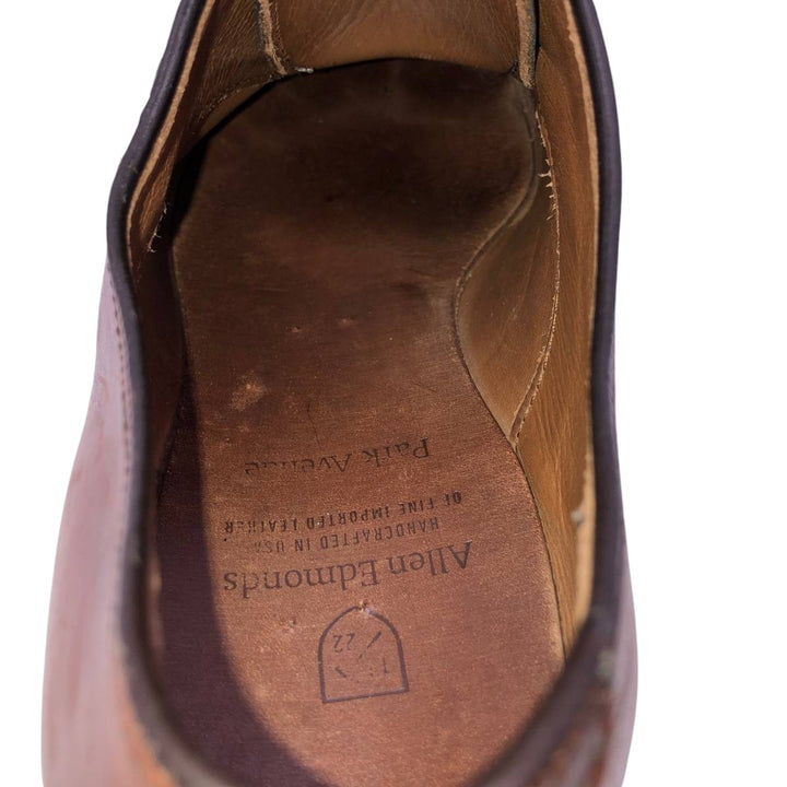 Allen Edmonds Park Avenue Straight Tip Shoes, Made in USA, Size 8 1/2E Men's 26.5cm genuine leather brown type Vintage Second Hand