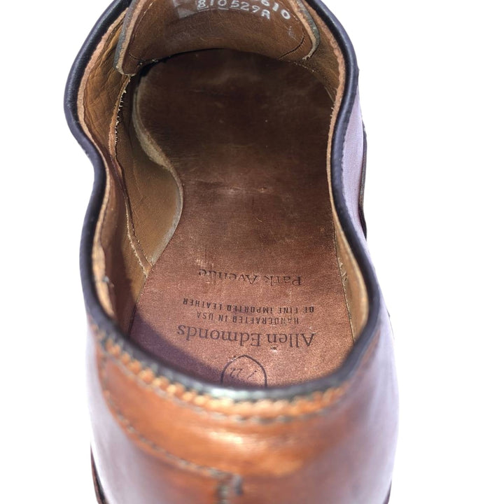 Allen Edmonds Park Avenue Straight Tip Shoes, Made in USA, Size 8 1/2E Men's 26.5cm genuine leather brown type Vintage Second Hand