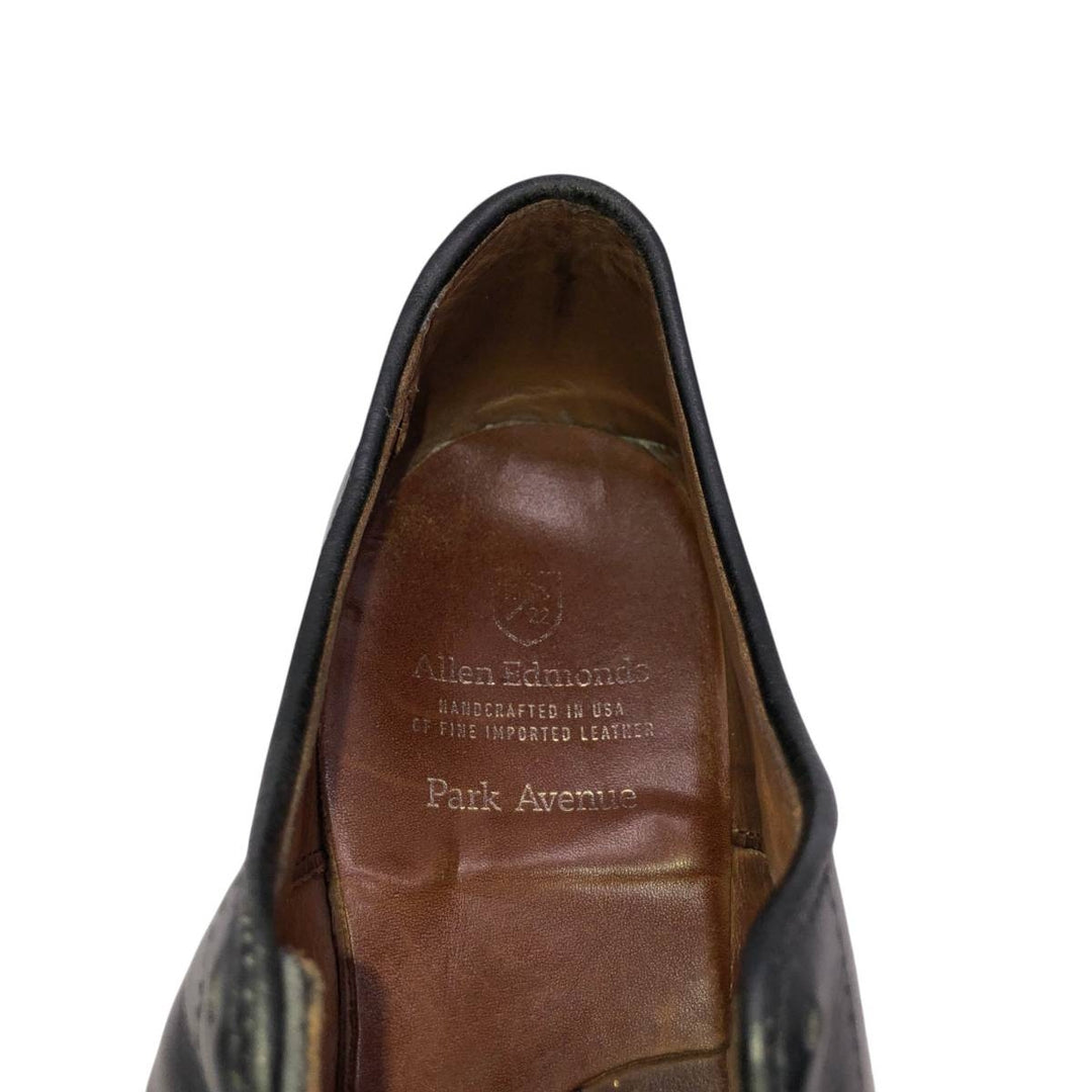 Allen Edmonds Park Avenue Straight Tip Shoes, Made in USA, Size 8 1/2 E Men's 26.5cm genuine leather black type Vintage Second Hand