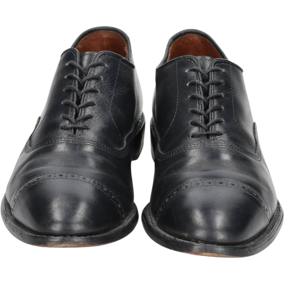 Allen Edmonds Fifth Avenue Semi-Brogue Straight Tip Shoes, Made in USA, Size 9 1/2 D (Men's equivalent to 10.8" /saa016342 Men's 27.5cm genuine leather black type Vintage Second Hand