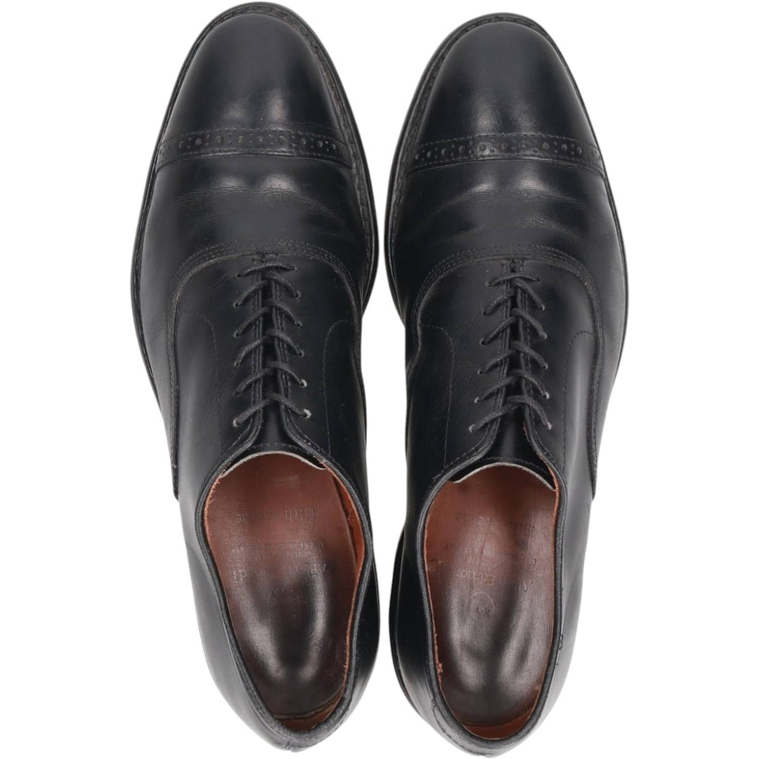 Allen Edmonds Fifth Avenue Semi-Brogue Straight Tip Shoes, Made in USA, Size 9 1/2 D (Men's equivalent to 10.8" /saa016342 Men's 27.5cm genuine leather black type Vintage Second Hand