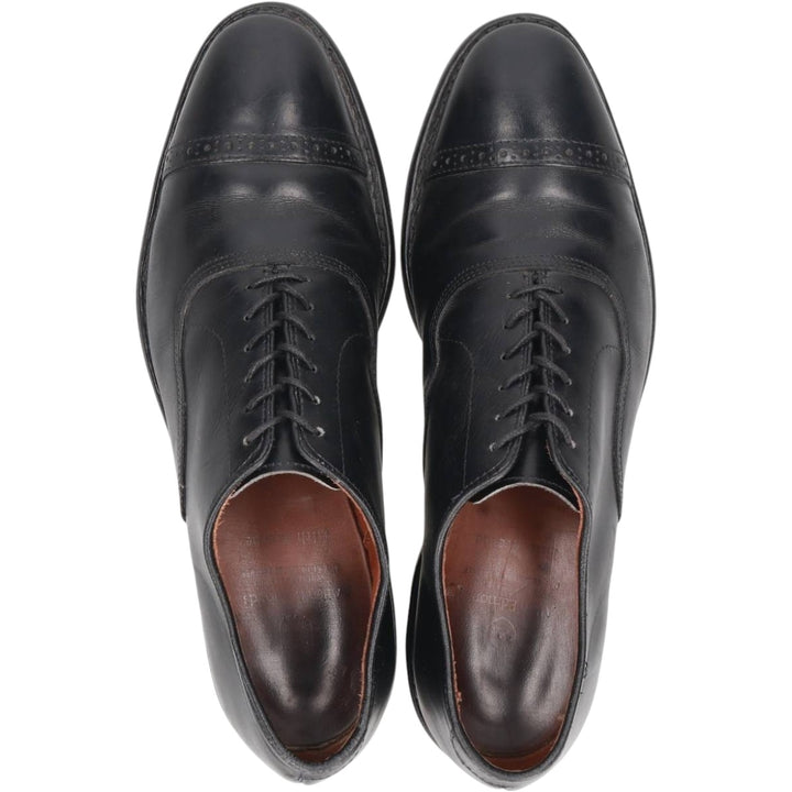 Allen Edmonds Fifth Avenue Semi-Brogue Straight Tip Shoes, Made in USA, Size 9 1/2 D (Men's equivalent to 10.8" /saa016342 Men's 27.5cm genuine leather black type Vintage Second Hand