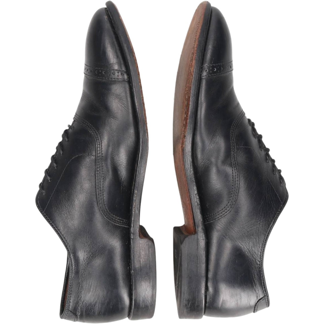 Allen Edmonds Fifth Avenue Semi-Brogue Straight Tip Shoes, Made in USA, Size 9 1/2 D (Men's equivalent to 10.8" /saa016342 Men's 27.5cm genuine leather black type Vintage Second Hand