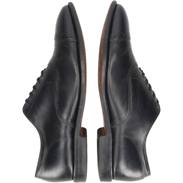 Allen Edmonds Fifth Avenue Semi-Brogue Straight Tip Shoes, Made in USA, Size 9 1/2 D (Men's equivalent to 10.8" /saa016342 Men's 27.5cm genuine leather black type Vintage Second Hand