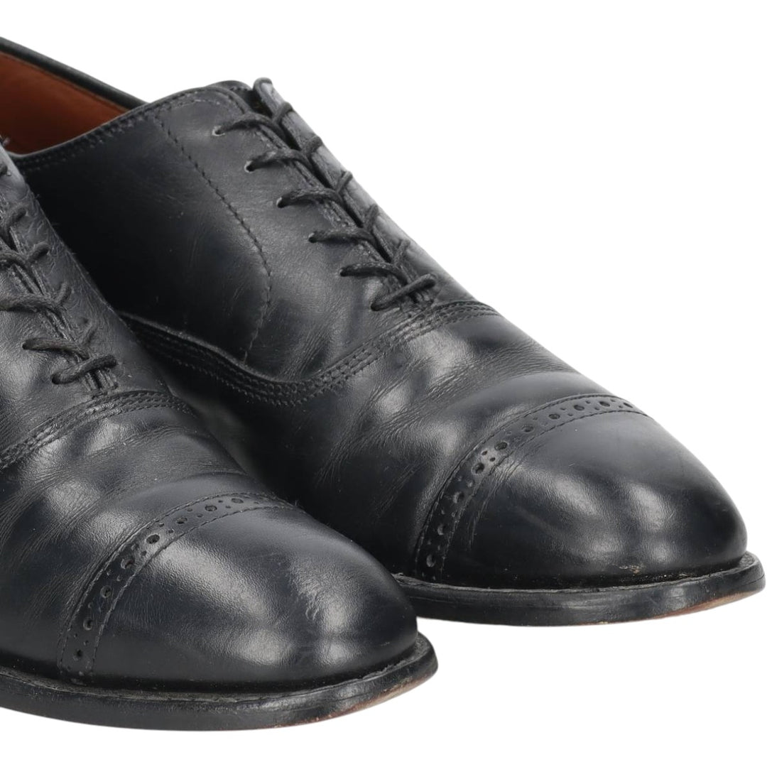 Allen Edmonds Fifth Avenue Semi-Brogue Straight Tip Shoes, Made in USA, Size 9 1/2 D (Men's equivalent to 10.8" /saa016342 Men's 27.5cm genuine leather black type Vintage Second Hand
