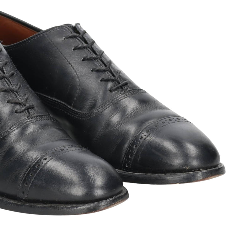 Allen Edmonds Fifth Avenue Semi-Brogue Straight Tip Shoes, Made in USA, Size 9 1/2 D (Men's equivalent to 10.8" /saa016342 Men's 27.5cm genuine leather black type Vintage Second Hand