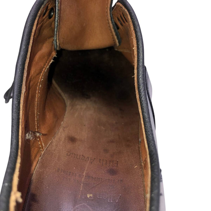Allen Edmonds Fifth Avenue Semi-Brogue Straight Tip Shoes, Made in USA, Size 9 1/2 D (Men's equivalent to 10.8" /saa016342 Men's 27.5cm genuine leather black type Vintage Second Hand