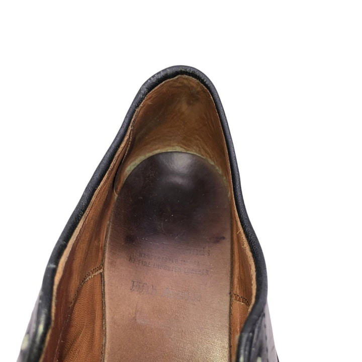 Allen Edmonds Fifth Avenue Semi-Brogue Straight Tip Shoes, Made in USA, Size 9 1/2 D (Men's equivalent to 10.8" /saa016342 Men's 27.5cm genuine leather black type Vintage Second Hand