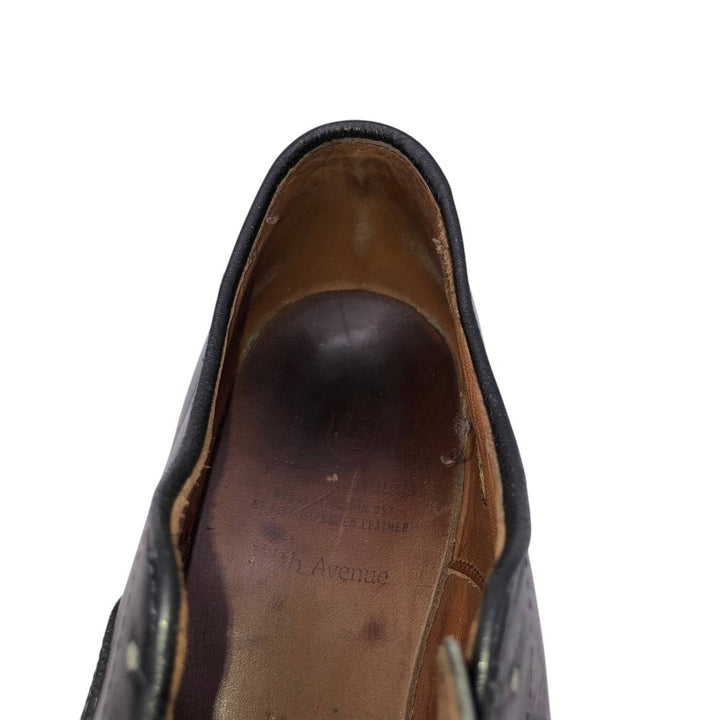 Allen Edmonds Fifth Avenue Semi-Brogue Straight Tip Shoes, Made in USA, Size 9 1/2 D (Men's equivalent to 10.8" /saa016342 Men's 27.5cm genuine leather black type Vintage Second Hand