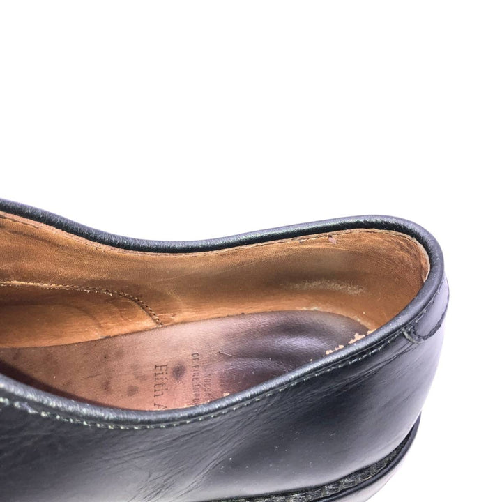 Allen Edmonds Fifth Avenue Semi-Brogue Straight Tip Shoes, Made in USA, Size 9 1/2 D (Men's equivalent to 10.8" /saa016342 Men's 27.5cm genuine leather black type Vintage Second Hand