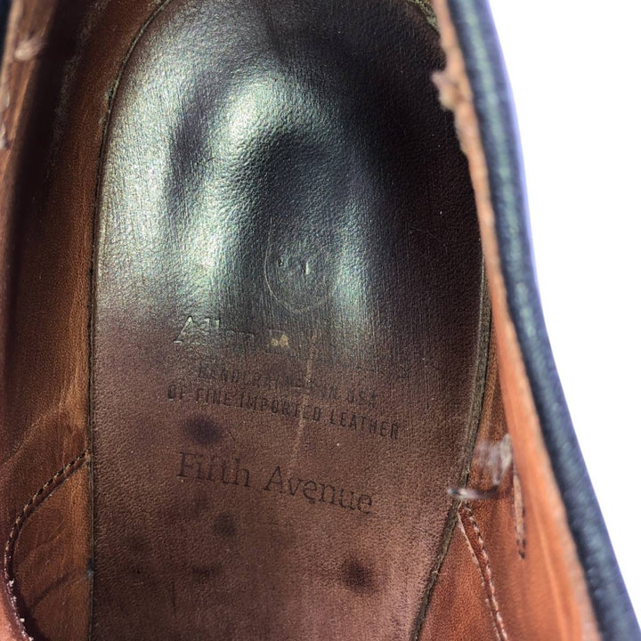 Allen Edmonds Fifth Avenue Semi-Brogue Straight Tip Shoes, Made in USA, Size 9 1/2 D (Men's equivalent to 10.8" /saa016342 Men's 27.5cm genuine leather black type Vintage Second Hand