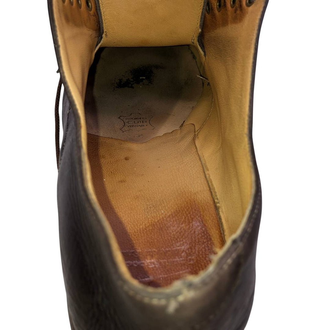 Paraboot U-tip shoes made in France 8 1/2 Men's 27.0cm unclear brown type Vintage Second Hand