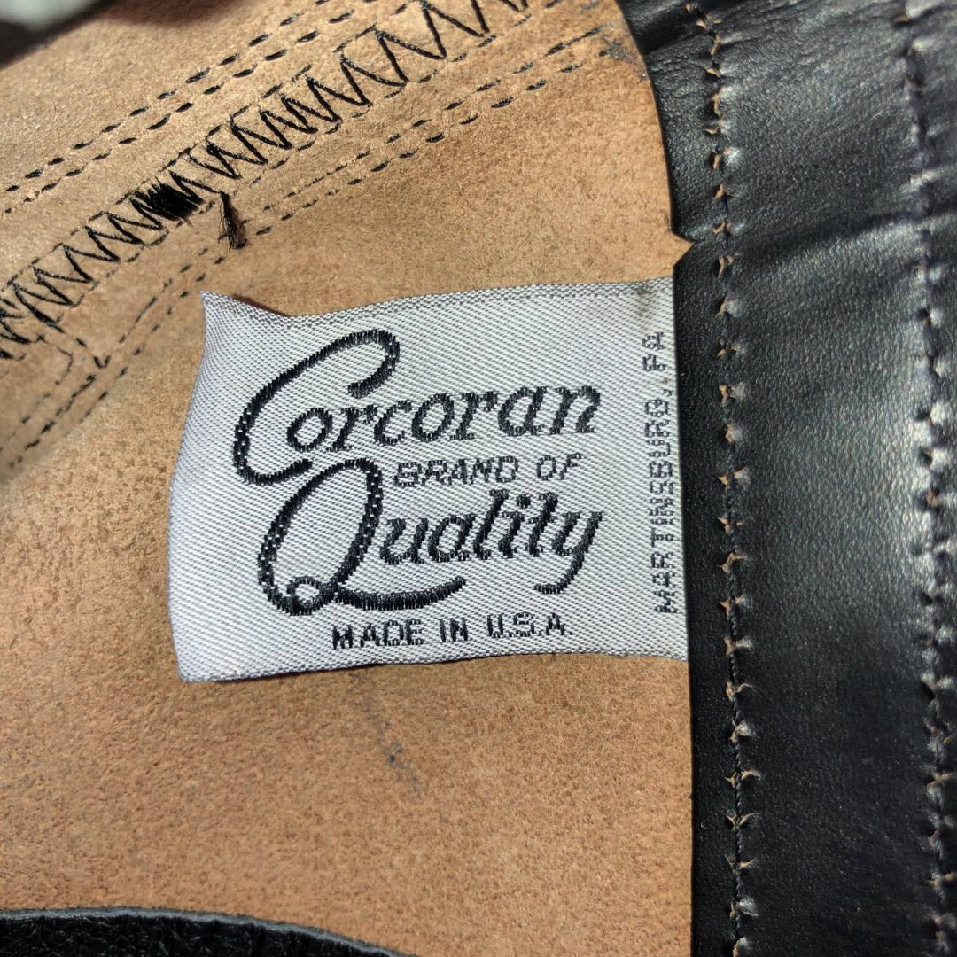 Corcoran 985 HH BRAND Side Zip Straight Tip Jump Boots, Made in USA, Size 9M Men's 27.0cm genuine leather black type Vintage Second Hand
