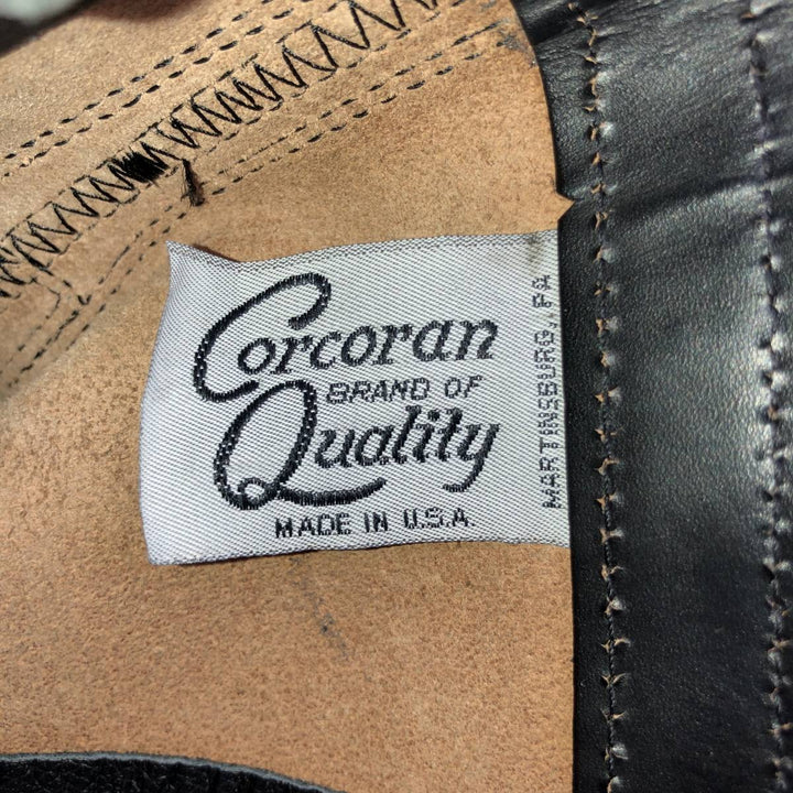 Corcoran 985 HH BRAND Side Zip Straight Tip Jump Boots, Made in USA, Size 9M Men's 27.0cm genuine leather black type Vintage Second Hand