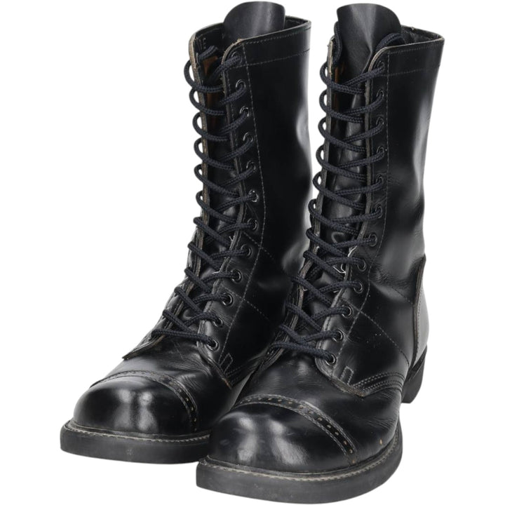 Civilian-made HH BRAND Straight Tip Steel Toe Jump Boots, Made in USA, Size 9E Men's 27.0cm genuine leather black type Vintage Second Hand