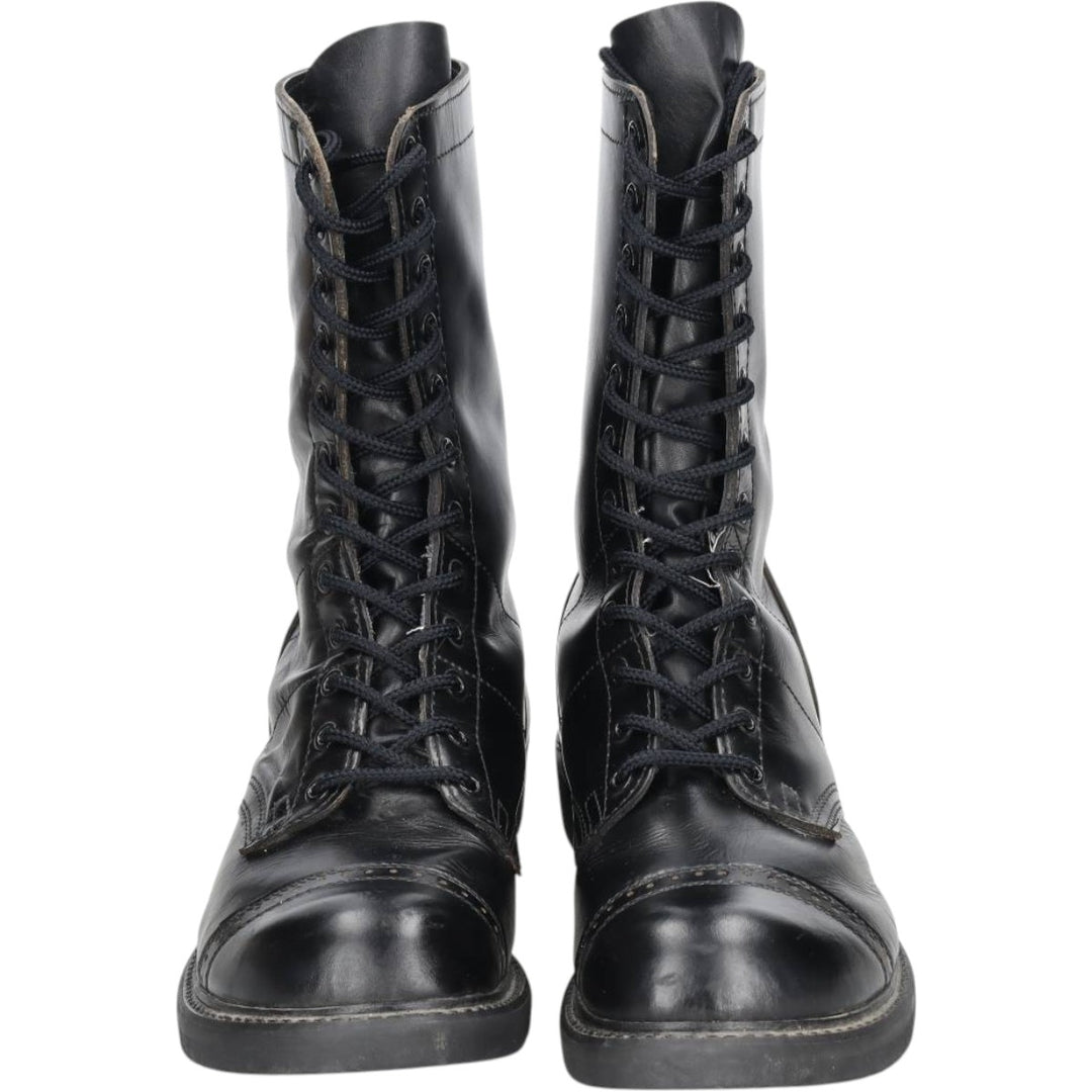 Civilian-made HH BRAND Straight Tip Steel Toe Jump Boots, Made in USA, Size 9E Men's 27.0cm genuine leather black type Vintage Second Hand
