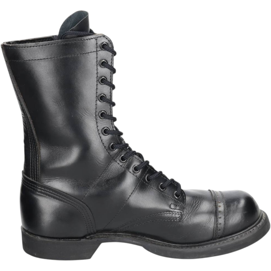 Civilian-made HH BRAND Straight Tip Steel Toe Jump Boots, Made in USA, Size 9E Men's 27.0cm genuine leather black type Vintage Second Hand