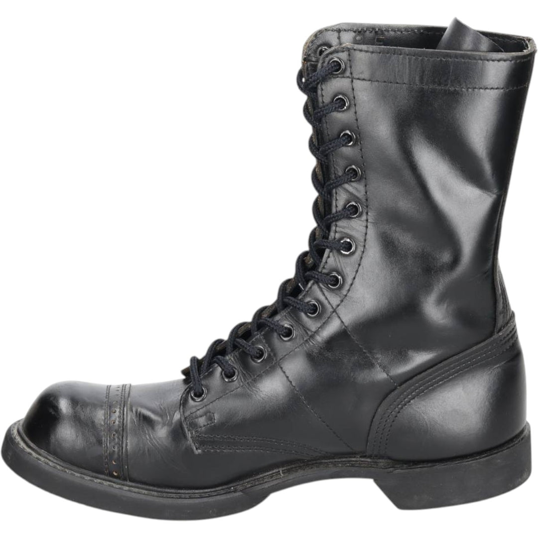 Civilian-made HH BRAND Straight Tip Steel Toe Jump Boots, Made in USA, Size 9E Men's 27.0cm genuine leather black type Vintage Second Hand