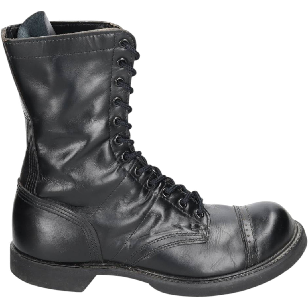 Civilian-made HH BRAND Straight Tip Steel Toe Jump Boots, Made in USA, Size 9E Men's 27.0cm genuine leather black type Vintage Second Hand