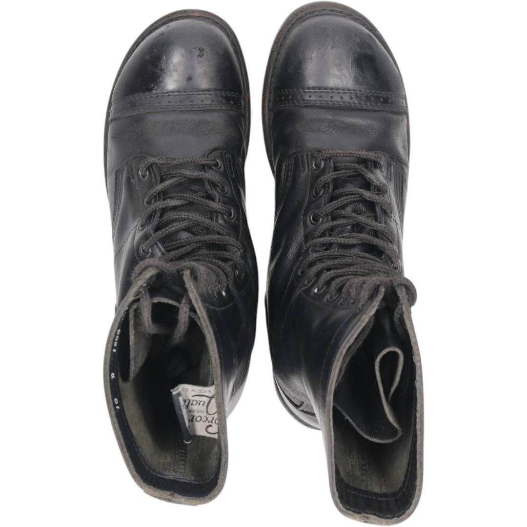 Corcoran Steel Toe Straight Tip Jump Boots, Made in USA, Size 10D Men's 28.0cm genuine leather black type Vintage Second Hand