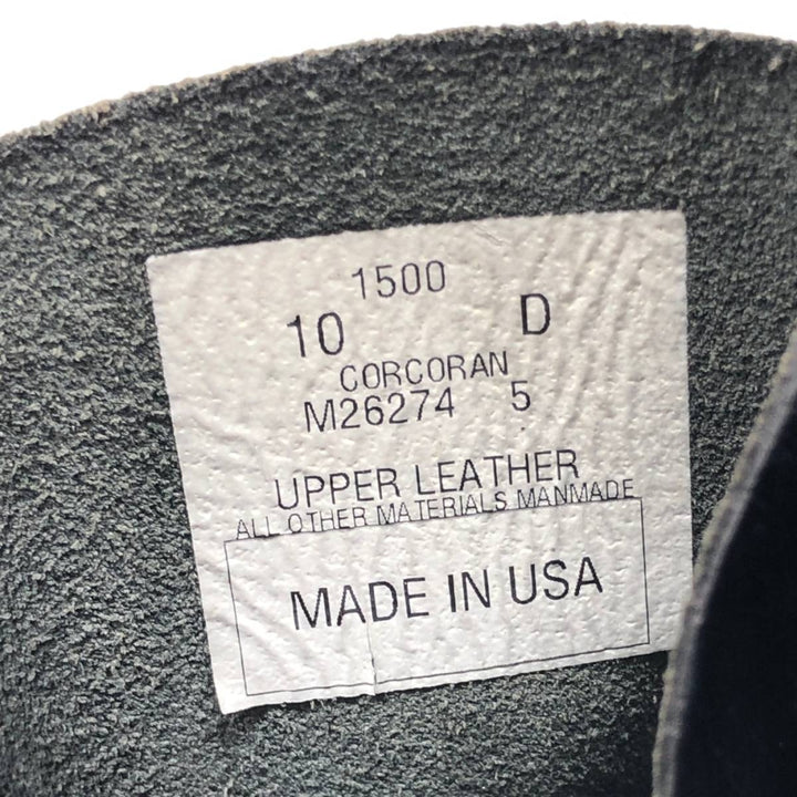 Corcoran Steel Toe Straight Tip Jump Boots, Made in USA, Size 10D Men's 28.0cm genuine leather black type Vintage Second Hand