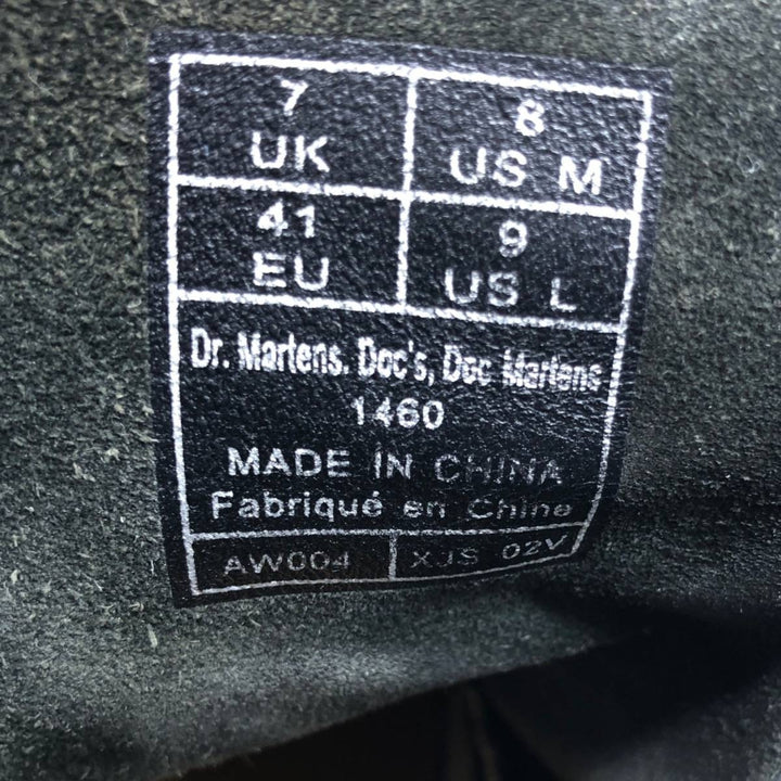 Dr. Martens THE ORIGINAL 8-hole boots, size 7 Men's 26.0cm unclear black type Vintage Second Hand