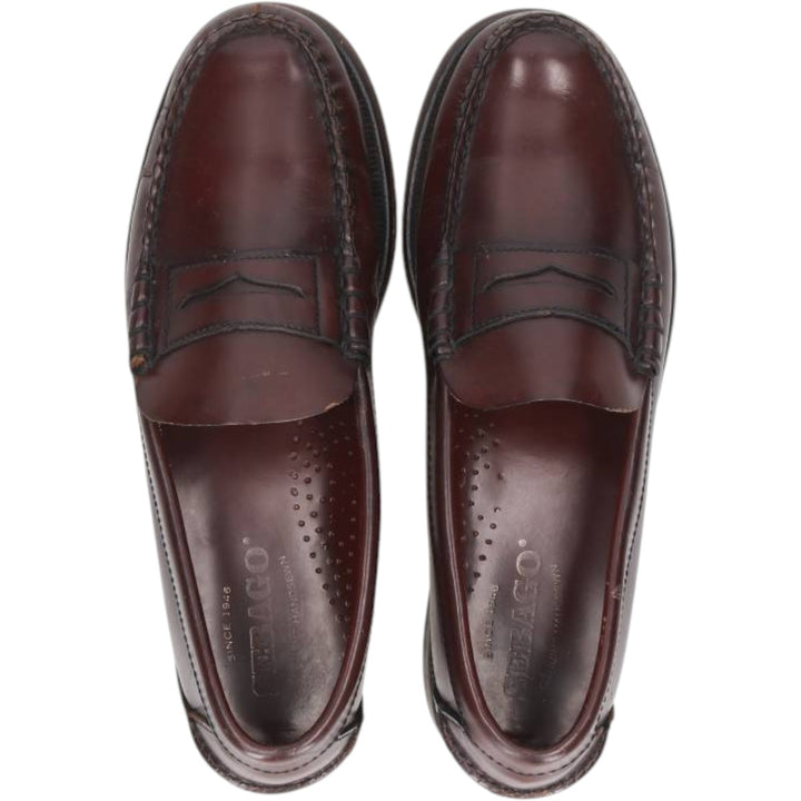 Sebago coin loafers, size 9E Men's 27.0cm genuine leather red type reddish brown Vintage Second Hand