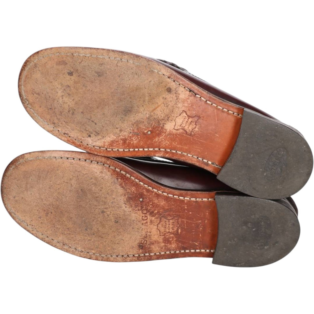 Sebago coin loafers, size 9E Men's 27.0cm genuine leather red type reddish brown Vintage Second Hand