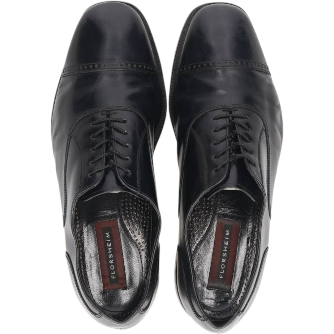 Florsheim Straight Tip Shoes 9 1/2D Men's 27.5cm genuine leather black type Vintage Second Hand