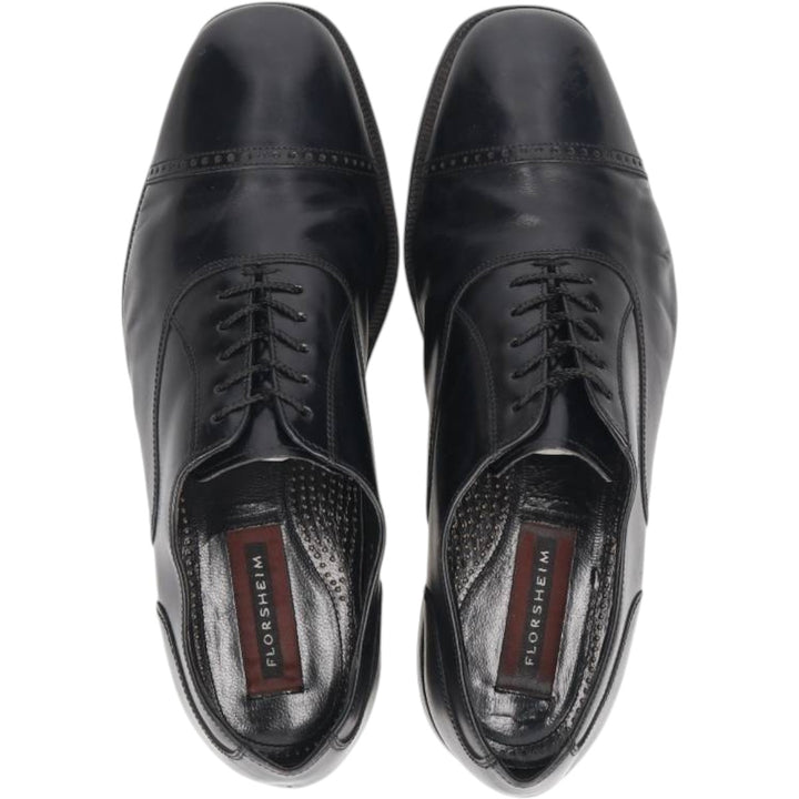 Florsheim Straight Tip Shoes 9 1/2D Men's 27.5cm genuine leather black type Vintage Second Hand