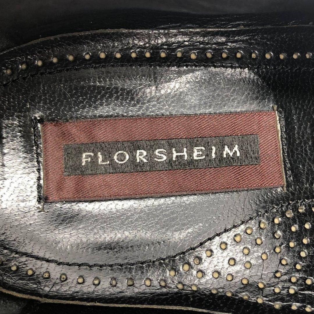 Florsheim Straight Tip Shoes 9 1/2D Men's 27.5cm genuine leather black type Vintage Second Hand