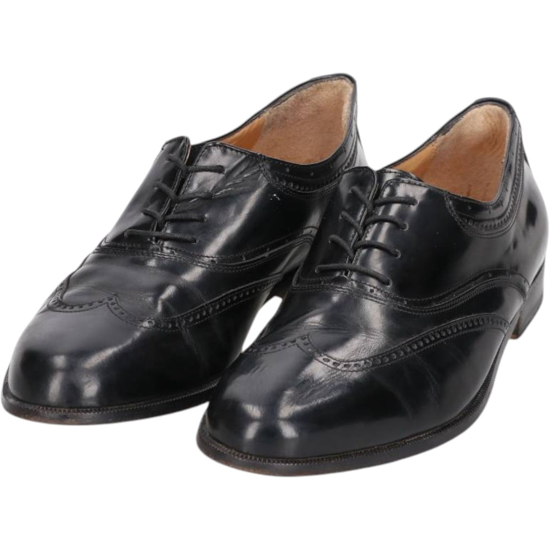 Bally DUOMO wingtip shoes, made in Italy, size 8 1/2E Men's 27.0cm genuine leather black type Vintage Second Hand