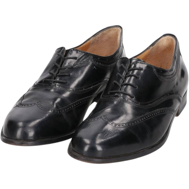 Bally DUOMO wingtip shoes, made in Italy, size 8 1/2E Men's 27.0cm genuine leather black type Vintage Second Hand
