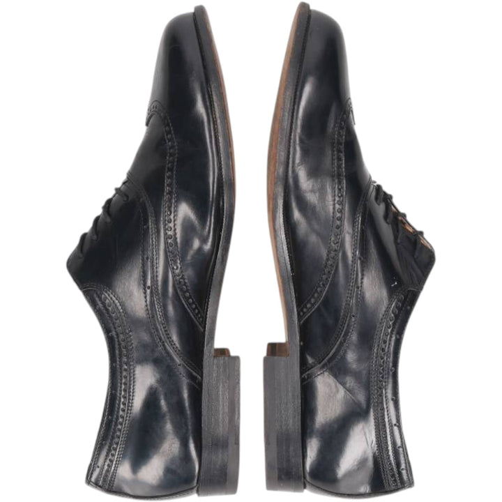 Bally DUOMO wingtip shoes, made in Italy, size 8 1/2E Men's 27.0cm genuine leather black type Vintage Second Hand
