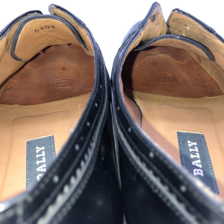 Bally DUOMO wingtip shoes, made in Italy, size 8 1/2E Men's 27.0cm genuine leather black type Vintage Second Hand
