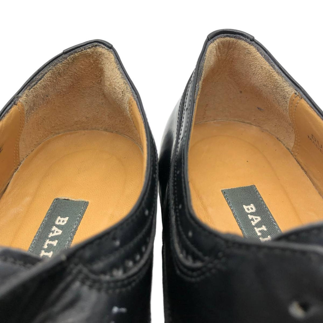 Bally DUOMO wingtip shoes, made in Italy, size 8 1/2E Men's 27.0cm genuine leather black type Vintage Second Hand