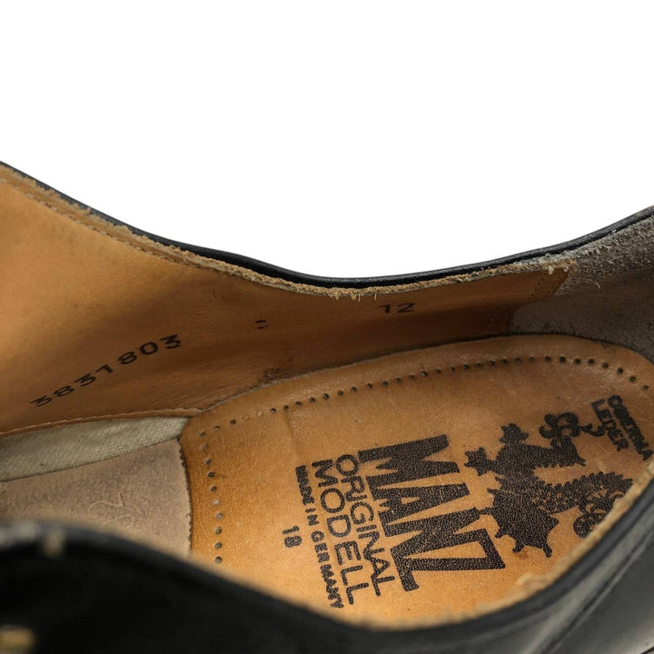 German Army MANZ Military Service Shoes, Made in Germany, Size 18 Men's 26.5cm unclear black type Vintage Second Hand